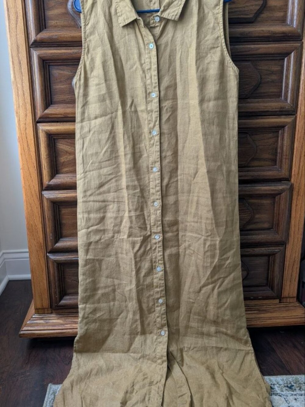 Faherty Laguna Linen Shirt Dress Size XXL / L Tan Light Brown